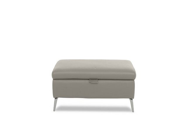 Daytona Leather Storage Footstool - New Grey