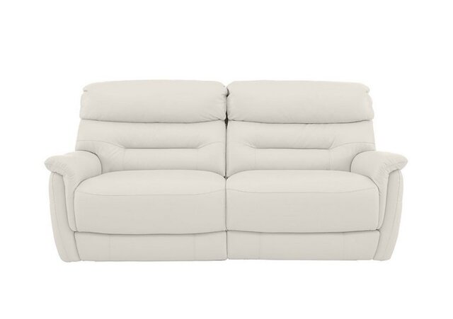 World of Leather - Chicago 3 Seater BV Leather Battery Recliner Sofa - BV Star White