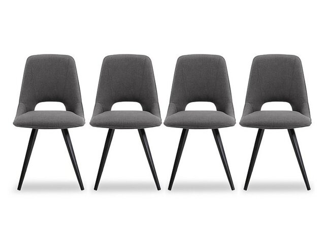 Matera Set of 4 Fabric Dining Chairs with Black Legs