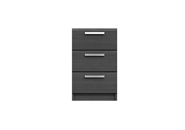 London Bedrooms - Waterloo 3 Drawer Bedside Cabinet - Graphite - Bedroom Furniture - In Time for Christmas