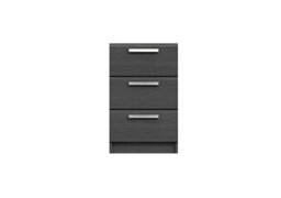 London Bedrooms - Waterloo 3 Drawer Bedside Cabinet - Graphite