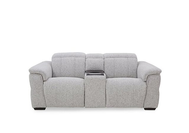 Inca Fabric 2 Seater Power Recliner Sofa with Power Headrests and Fridge Console - Manhattan Stone