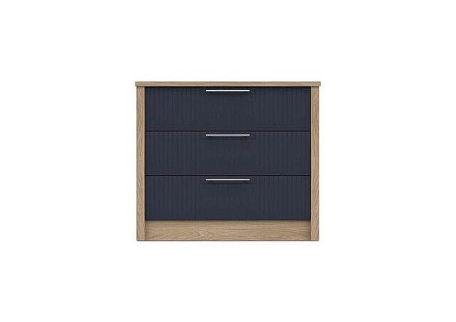 London Bedrooms - Chelsea 3 Drawer Chest with Silver Handles - Royal Blue
