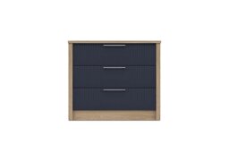 London Bedrooms - Chelsea 3 Drawer Chest with Silver Handles - Royal Blue