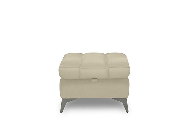 Angelo Leather Storage Footstool - Natural Sand