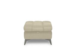 Angelo Leather Storage Footstool - Natural Sand