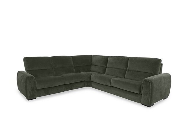 Flex Fabric Large Left Hand Facing Corner Sofa Bed with Storage Arm - R352 Forest Green