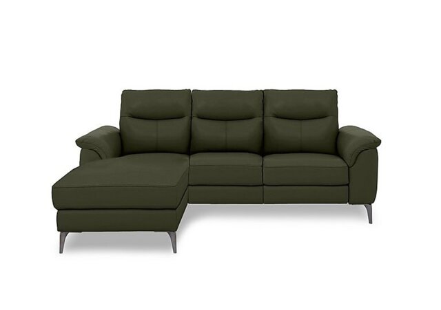 Morgan Leather 3 Seater Power Recliner Sofa with Left Hand Facing Chaise End - Oslo Pine