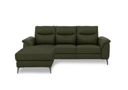 Morgan Leather 3 Seater Power Recliner Sofa with Left Hand Facing Chaise End - Oslo Pine