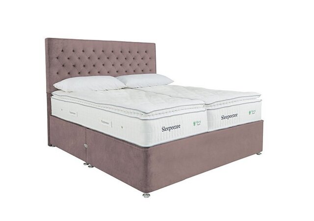 Sleepeezee - Natural Touch 3000 Pillowtop Zip and Link Divan Set with 4 Drawers - Plush Light Pink