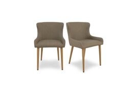 Riga Pair of Upholstered Dining Chairs - Taupe