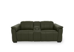 Inca NC Leather 2 Seater Power Recliner Sofa with Pop Up Light Console and Power Headrests - Oslo Pine