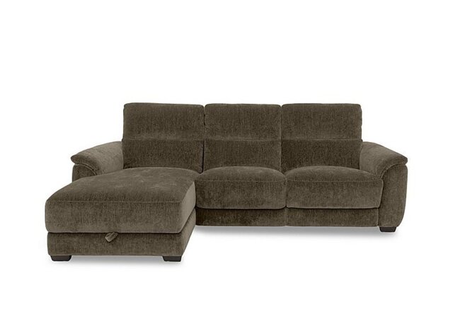 Saffron Fabric 3 Seater Power Recliner Sofa with Storage Left Hand Facing Chaise End