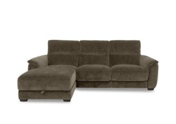 Saffron Fabric 3 Seater Power Recliner Sofa with Storage Left Hand Facing Chaise End