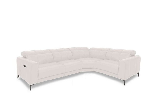 Ezra Leather Power Recliner Right Hand Facing Corner Sofa with Power Headrests - Cotton - Sofas and Armchairs - In Time for Christmas