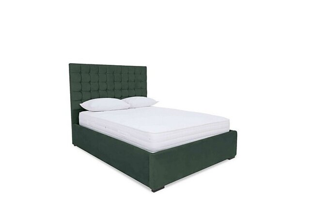 Sleep Story - Dice Ottoman Bed Frame - King Size - Plush Emerald