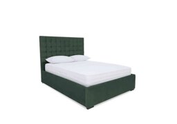 Sleep Story - Dice Ottoman Bed Frame - King Size - Plush Emerald