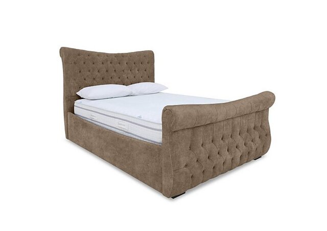Sleep Story - Lance Right Hand Side Opening Ottoman Bed Frame - Small Double - Lace Caramel