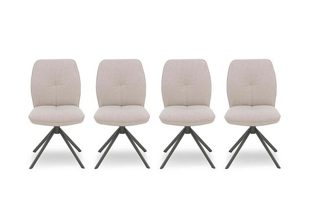 Perla Set of 4 Faux Leather Swivel Dining Chairs - In Time for Christmas