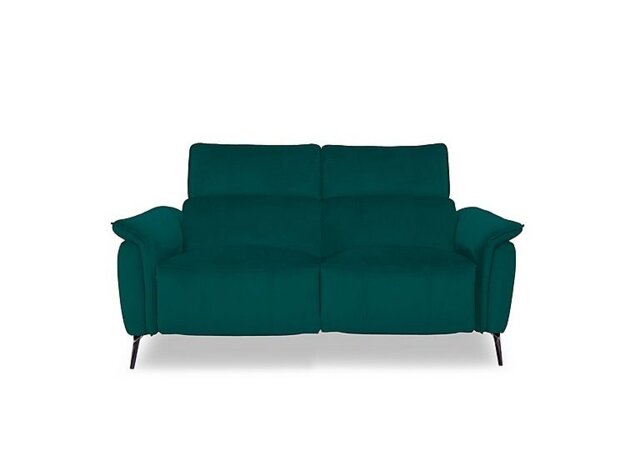 Jude Fabric 2 Seater Recliner Sofa with Headrests and Power Lumbar - Opulence Teal