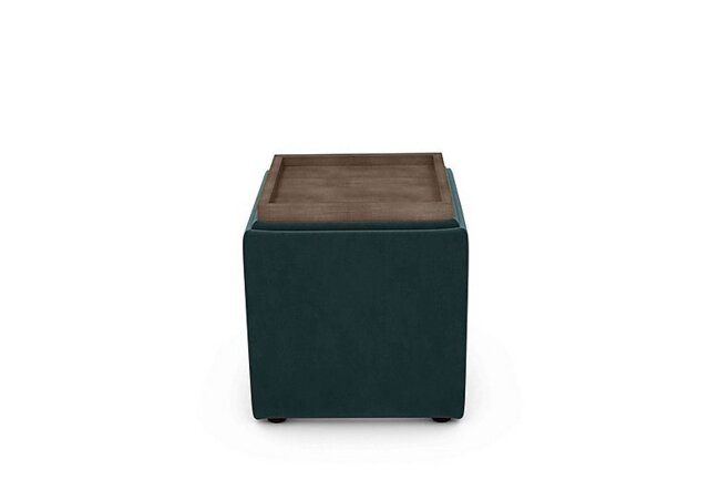 The Lounge Co. - Bronwyn Storage Cube Tray Stool - Evening Teal Vot