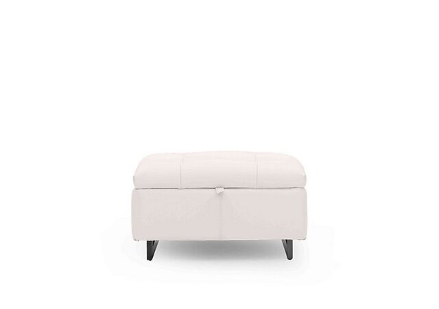 Gisella Leather Storage Footstool - Cotton