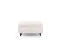 Gisella Leather Storage Footstool - Cotton