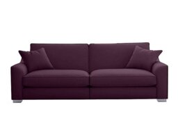 The Lounge Co. - Isobel 4 Seater Fabric Fibre Fill Sofa - Frosted Grape with Chrome Feet
