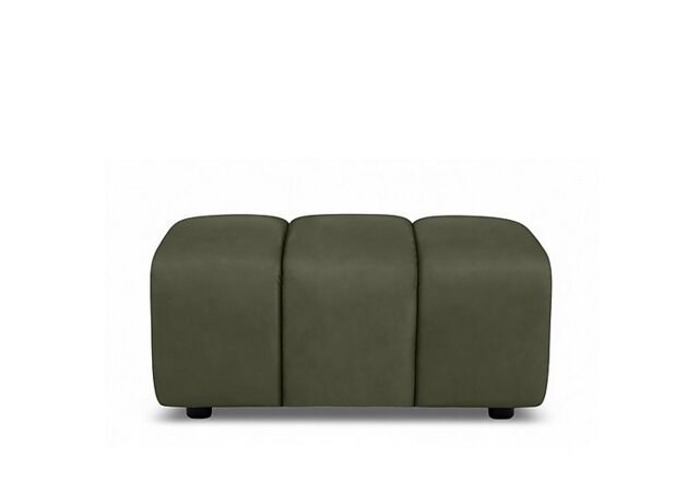Rhianna Large Leather Footstool - Oslo Pine