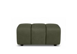 Rhianna Large Leather Footstool - Oslo Pine