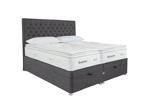 Sleepeezee - Natural Touch 3000 Pillowtop Zip and Link End Ottoman Divan Set - Weave Pewter