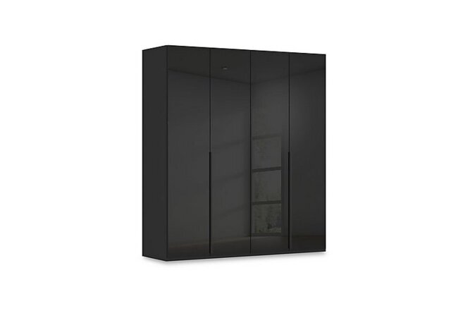 Rauch - Haven 201cm 4 Door Hinged Wardrobe with Glass Doors - Black Glass