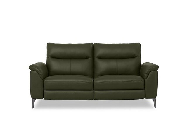 Morgan Leather 3 Seater Power Recliner Sofa - Oslo Pine