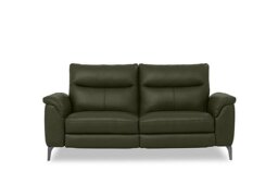 Morgan Leather 3 Seater Power Recliner Sofa - Oslo Pine