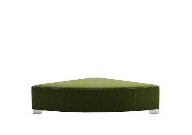 The Lounge Co. - Isobel Fabric Wedge Footstool - Woodland Moss with Chrome Feet