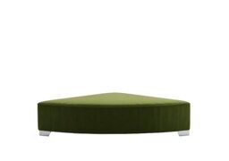 The Lounge Co. - Isobel Fabric Wedge Footstool - Woodland Moss with Chrome Feet