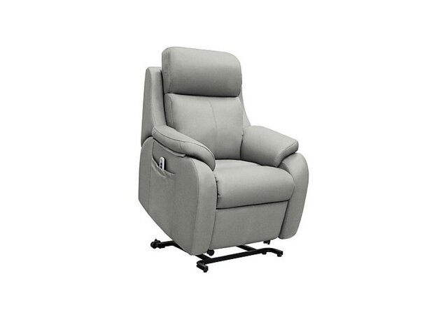 G Plan - Kingsbury Small Leather Lift and Rise Chair - Texas Charcoal