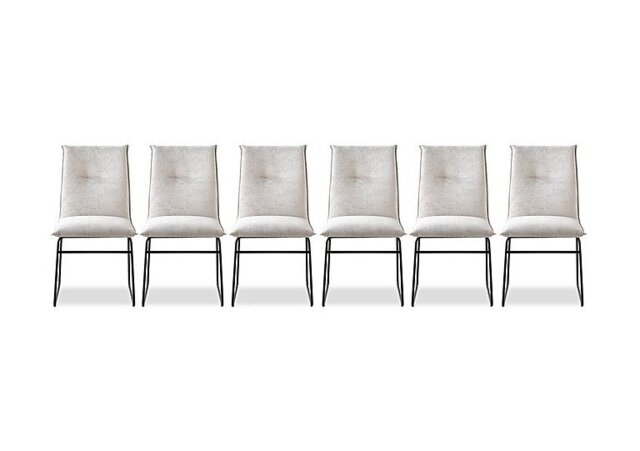 Connubia - Maya Set of 6 Black Metal Leg Dining Chairs
