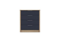 London Bedrooms - Chelsea 4 Drawer Chest with Silver Handles - Royal Blue