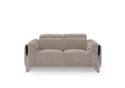 Gisella Fabric 2 Seater Power Recliner Sofa with Power Headrests - Anivia Khaki