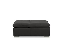 World of Leather - Edison Leather Storage Chair Stool - Black