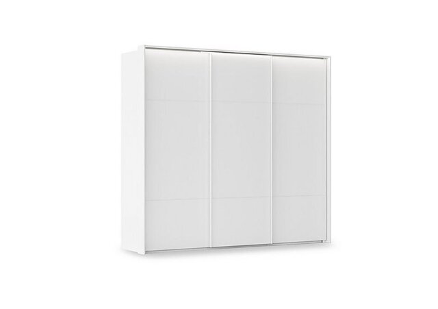 Rauch - Haven 250cm 3 Door Slider Wardrobe with Décor Doors and Lights - Alpine White