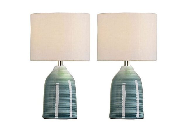 Laura Ashley - Pair of Penny Duck Egg Table Lamps
