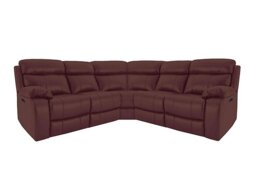 World of Leather - Moreno NC Leather Power Recliner Corner Sofa with Power Headrests - NC Deep Red