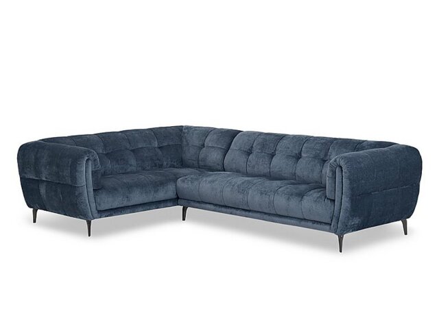 Sienna Fabric Left Hand Facing Corner Sofa - Hudson Ocean - Sofas and Armchairs