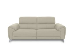 Vino Leather 3 Seater Power Recliner Sofa - Bone China