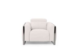 Gisella Leather Power Recliner Chair with Power Headrest - Cotton