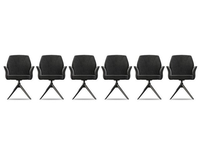Julio Set of 6 Dining Arm Chairs - Anthracite