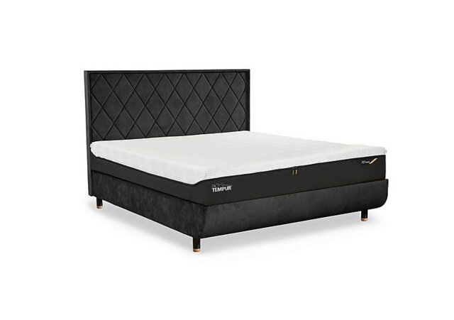 TEMPUR - Arc Disc Ottoman Bed Frame with Quilted Headboard - Super King - Natural Ash