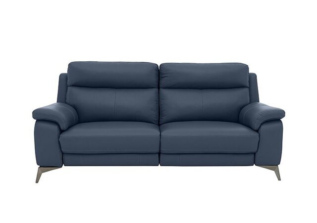 World of Leather - Missouri 3 Seater Leather Recliner Sofa with Power Headrest - BV Ocean Blue - Sofas and Armchairs - In Time for Christmas